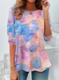 Women's Floral Long Sleeve Tee T-shirt Crew Neck Printing Casual Spring/Fall Graphic Tee Top