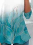 Women's Abstract Long Sleeve Tee T-shirt Crew Neck Printing Casual Spring/Fall Graphic Tee Top