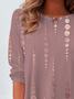 Women's Striped Long Sleeve Tee T-shirt Crew Neck Printing Casual Spring/Fall Graphic Tee Top
