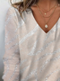 Women's Abstract Long Sleeve Tee T-shirt V Neck Printing Casual Spring/Fall Top