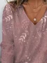Women's Floral Long Sleeve Tee T-shirt V Neck Printing Casual Spring/Fall Graphic Tee Top