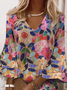 Women's Floral Half Sleeve Summer Printing Dress V Neck Daily Casual Midi Classic H-Line Dress