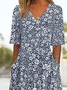 Women's Floral V Neck Half Sleeve Casual Summer Jumpsuit
