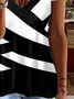 Women's Striped Short Sleeve Tee T-shirt V Neck Printing Casual Summer Graphic Tee Top