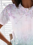 Women's Floral Short Sleeve Tee T-shirt Crew Neck Printing Casual Summer Graphic Tee Top