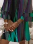 Women's Abstract Half Sleeve Summer Printing Dress V Neck Daily Casual Midi Classic H-Line Dress
