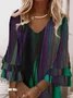 Women's Abstract Half Sleeve Summer Printing Dress V Neck Daily Casual Midi Classic H-Line Dress