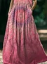 Women's Ombre Sleeveless Summer Printing Dress Crew Neck Daily Casual Maxi Tank H-Line Dress