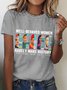 Women Text Letters Short Sleeve Tee T-shirt Crew Neck Casual Summer Top