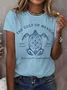 Women Text Letters Short Sleeve Tee T-shirt Crew Neck Casual Summer Top