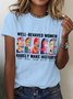 Women Text Letters Short Sleeve Tee T-shirt Crew Neck Casual Summer Top