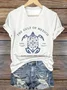 Women Text Letters Short Sleeve Tee T-shirt V Neck Casual Summer Top