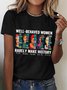 Women Text Letters Short Sleeve Tee T-shirt Crew Neck Casual Summer Top