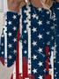 Women America Flag Long Sleeve Tee T-shirt Crew Neck Printing Casual Spring/Fall Graphic Tee Top
