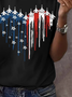 Women Independence Day (Flag) Short Sleeve Tee T-shirt Crew Neck Printing Casual Summer Graphic Tee Top
