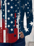 Women America Flag Long Sleeve Tee T-shirt Crew Neck Printing Casual Spring/Fall Graphic Tee Top