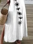 Women Floral Short Sleeve Summer Printing Dress V Neck Daily Casual Maxi X-Line Dress