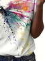 Women Dragonfly Short Sleeve Tee T-shirt Crew Neck Printing Casual Summer Graphic Tee Top