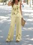 Women Floral Two-Piece Set Daily Sleeveless Casual Summer Matching Set