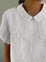 Women Floral Short Sleeve Shirt Summer Printing Shawl Collar Daily Casual Top