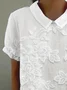 Women Floral Short Sleeve Shirt Summer Printing Shawl Collar Daily Casual Top