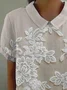Women Floral Short Sleeve Shirt Summer Printing Shawl Collar Daily Casual Top
