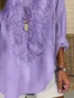 Women Floral Long Sleeve Blouse Spring/Fall Printing V Neck Daily Casual Top
