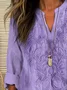 Women Floral Long Sleeve Blouse Spring/Fall Printing V Neck Daily Casual Top