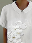 Women Floral Short Sleeve Shirt Summer Printing Shawl Collar Daily Casual Top