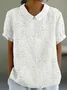 Women Floral Short Sleeve Shirt Summer Printing Shawl Collar Daily Casual Top