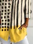 Women Abstract Long Sleeve Shirt Spring/Fall Buckle Shirt Collar Daily Casual Top