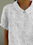 Women Floral Short Sleeve Shirt Summer Printing Shawl Collar Daily Casual Top