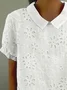 Women Floral Short Sleeve Shirt Summer Printing Shawl Collar Daily Casual Top