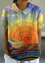 Women Floral Short Sleeve Shirt Summer Shirt Collar Daily Casual Top