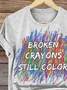 Women Text Letters Short Sleeve Tee T-shirt Crew Neck Casual Summer Top