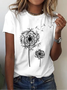 Women Floral Short Sleeve Tee T-shirt Crew Neck Printing Casual Summer Graphic Tee Top