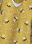 Women Animal Long Sleeve Tee T-shirt V Neck Vintage Spring/Fall Top