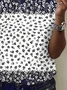 Women Floral Short Sleeve Tee T-shirt Crew Neck Printing Casual Summer Graphic Tee Top