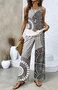 Women Floral Two-Piece Set Daily Sleeveless Casual Summer Matching Set
