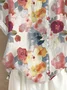 Women Floral Half Sleeve Blouse Summer Crew Neck Daily Casual Top