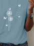 Women Floral Short Sleeve Tee T-shirt Crew Neck Printing Casual Summer Graphic Tee Top