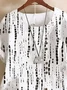 Women Geometric Half Sleeve Blouse Summer Crew Neck Daily Casual Top