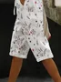 Women Floral Fifth Pants Pant Casual Summer Trousers