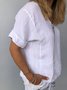 Women Plain Short Sleeve Blouse Summer Crew Neck Daily Casual Top