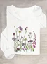Women Floral Long Sleeve Blouse Spring/Fall Crew Neck Daily Casual Top
