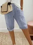 Women Striped Fifth Pants Pant Casual Summer Trousers