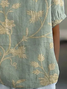 Women Floral Short Sleeve Shirt Summer Printing Shawl Collar Daily Casual Top