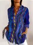 Women Floral Long Sleeve Shirt Spring/Fall Shirt Collar Daily Casual Top