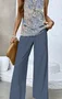 Women's Floral Two-Piece Set Daily Sleeveless Casual Summer Top With Pants Matching Set