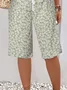 Women Floral Fifth Pants Pant Casual Summer Trousers